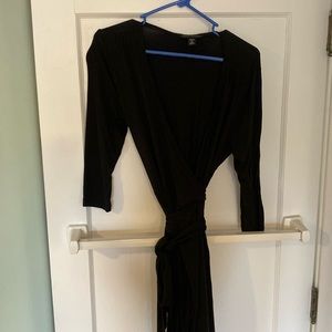Banana Republic jersey black wrap dress.